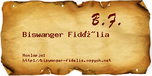 Biswanger Fidélia névjegykártya